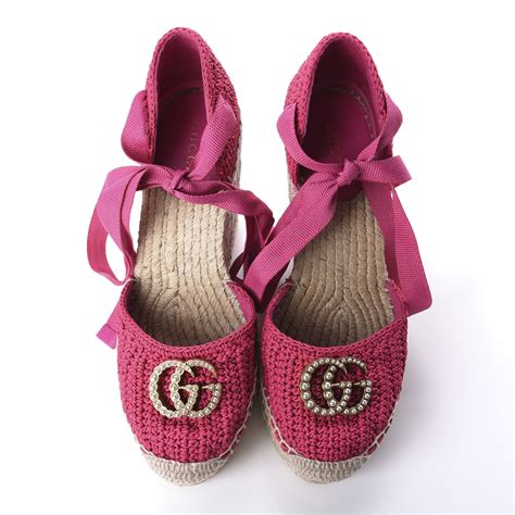 gucci espadrilles pink|gucci espadrilles wedges.